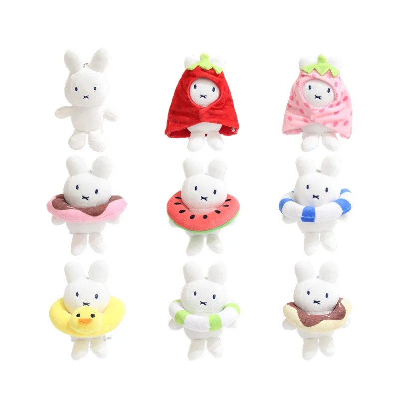 Miffy Plush Keychains Kawaii Little Bunny Keyring Backpack Hanging Pendant Cute Phone Charms Cartoon Gifts