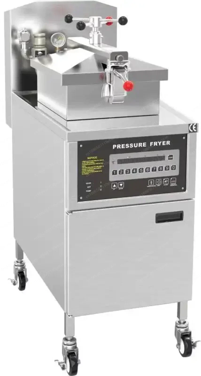 Vertical 30L electronically controlled commercial deep fryer and oil filter truck