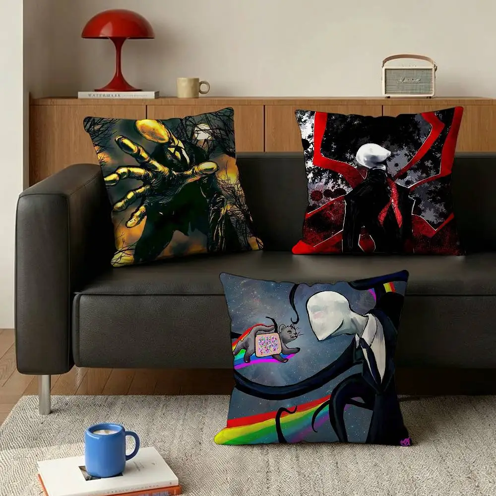 S-Slenderman Creepypasta  Various Sizes Square Pillow Case For Car Home Bedchamber Decor