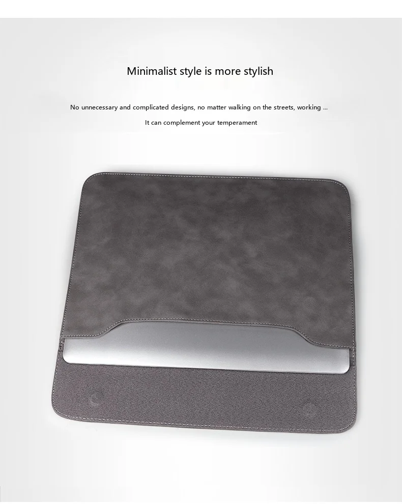 PU-Leder Laptop-Hülle 13,3-15,4 Zoll Business-Schutzhülle für MacBook, Notebook, Tablet – Detail 8