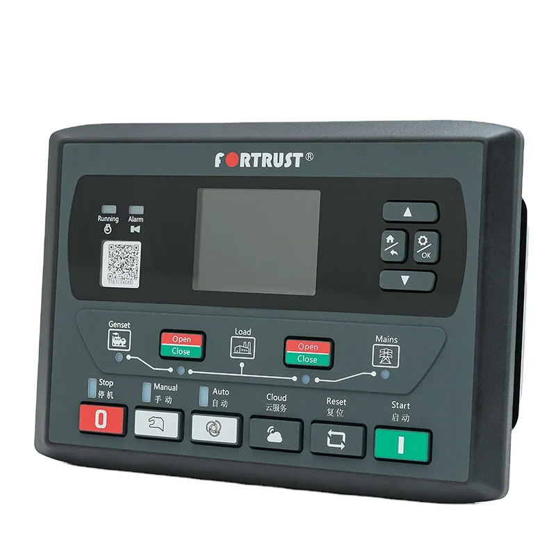 Diesel Generator Monitoring System Auto Manual Remote Start Power LCD Fortrust GEC6110D GEC6120D AMF Genest Controller