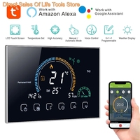 Smart WiFi Thermostat Temperature Controller for Gas Boiler Electric Underfloor Heating Humidity Display Works with Google Home