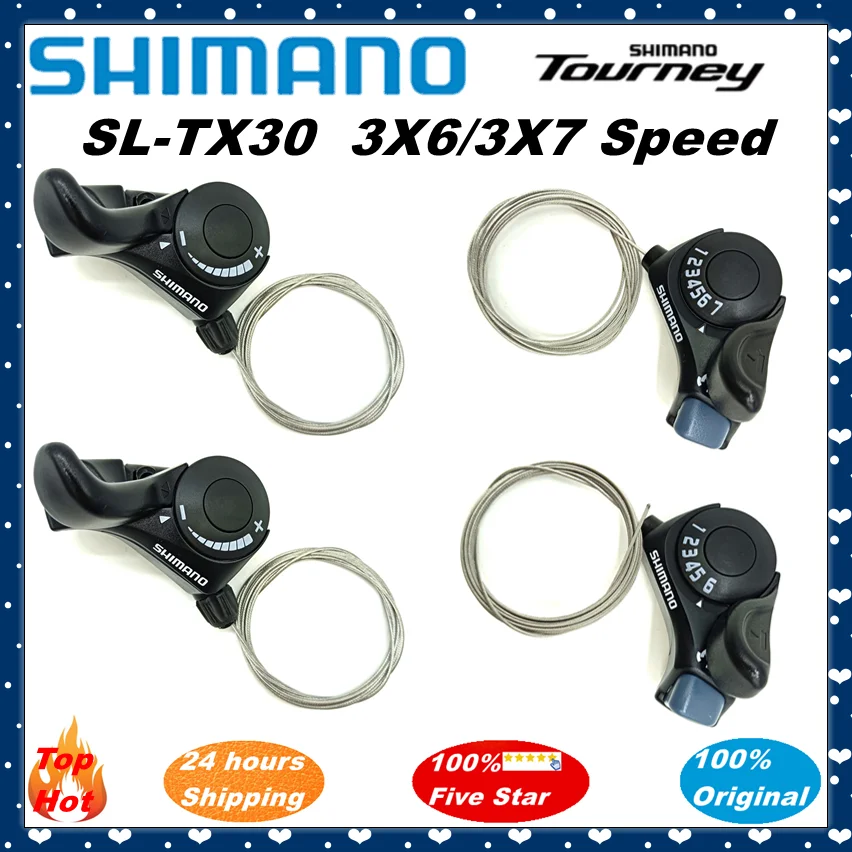 Shimano Tourney TX30 3x7/6 Speed Shifter For MTB Bicycle Bike 18/21 Speed Thumb Shifter Plus Shift Lever Original Accessories