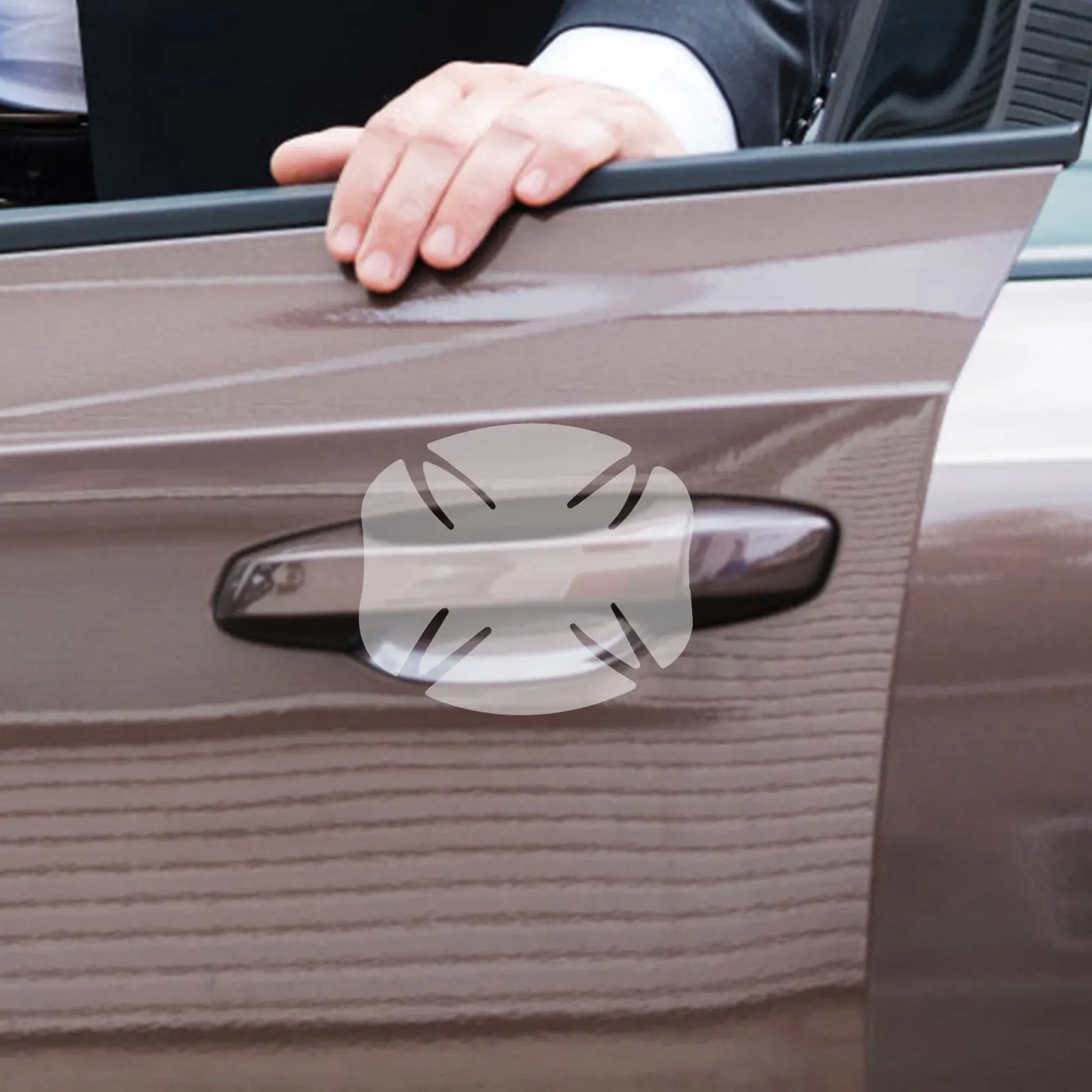 

10Pcs Car Door Handle Protective Film Clear PVC Scratch Resistant Hard Protective Sticker Car Handle Protector Self Adhesive
