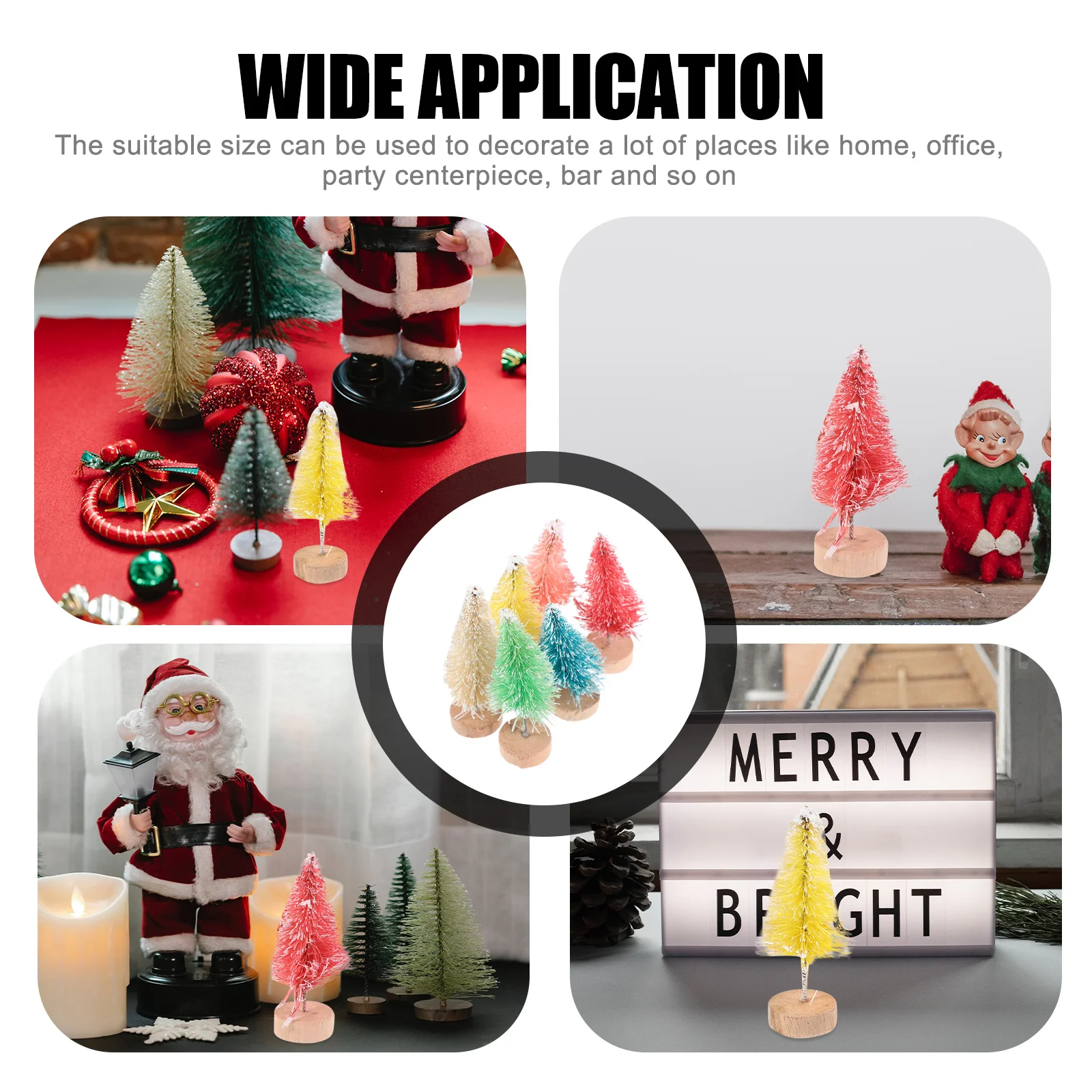 

24Pcs Lovely Xmas Tree Crafts Wooden Christmas Decorations Desktop Ornament for Home Office Festive Adornment Christmas Gift