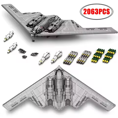 2063PCS B-2 Ghost Strategic Bomber Building Blocks Air Force Fighter Model Bricks Collection Display DIY Toys For Kids Idea Gift