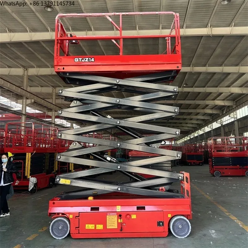500kg 8m Hydraulic Scissor Lift Manlifter 10m 12m Height For Indoor Outdoor Maintenance Customized
