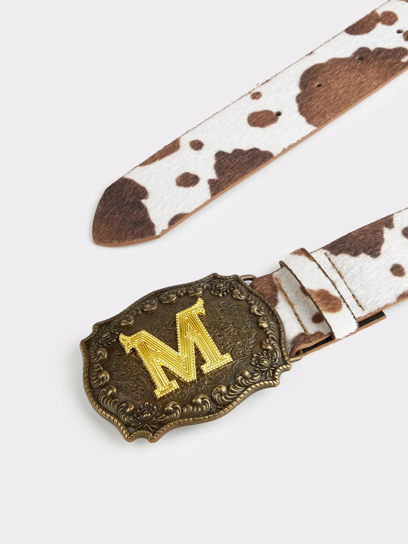 Cintura in vita con stampa mucca marrone per donna Accessorio versatile per abiti, camicie, jeans, adatta per cene, gite