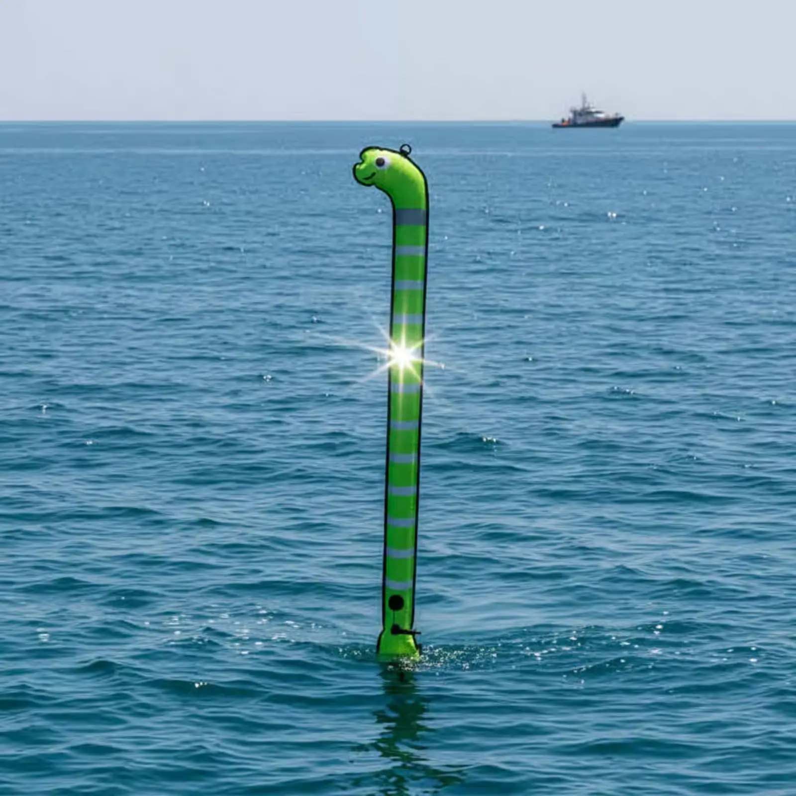 Professional Dive Buoy Inflatable Marker Tube with Reflective Strip for Open Water Safety Compact BCD Pocket Size