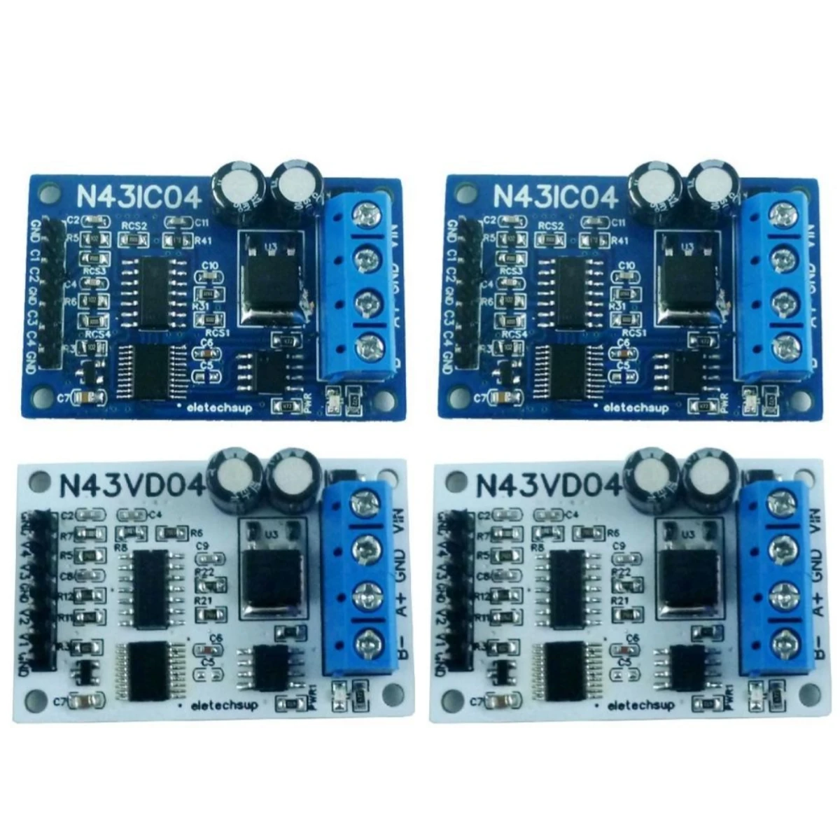 

N43IC04 N43VD04 DC 12V DAC 4-20MA/0-5V/0-10V4ch Current/Voltage Analog Acquisition RS485 Modbus RTU ADC Module