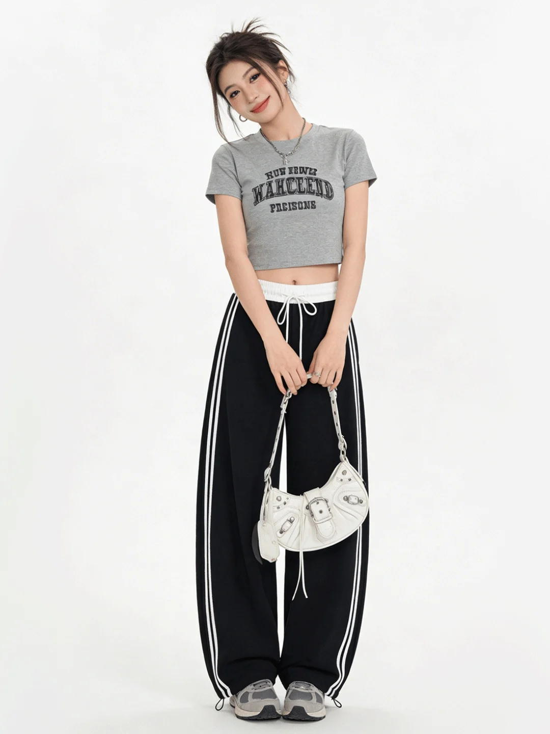 

Мягкие повседневные брюки с высокой талией и широкими штанинами для женщин, весенние, свободного кроя, в полоску, в стиле ретро, с цветными блоками