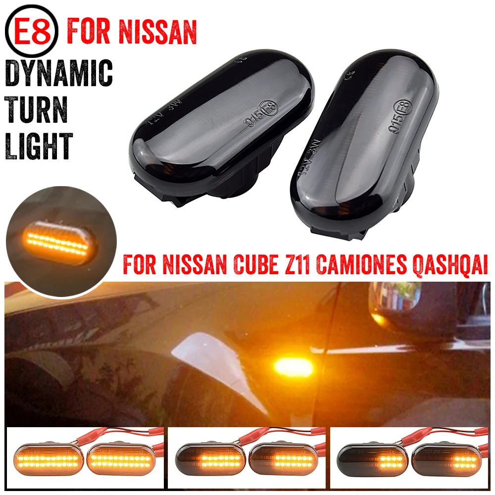 

Car Dynamic Side Marker LED Turn Signal Light For Nissan Cube Z11 Tiida C11 Note E11 NE11 Micra K12 NP300 Navara D40 Qashqai J10
