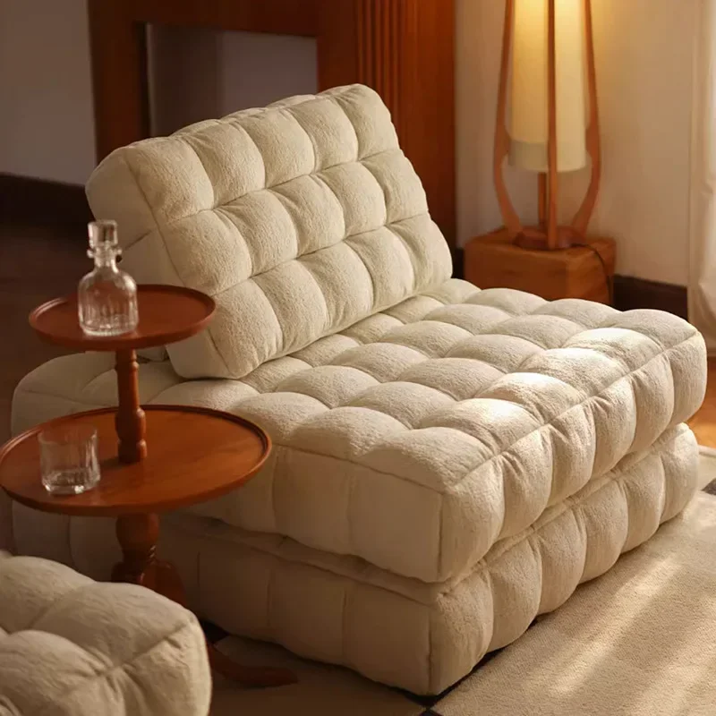 

Cream Style Sofa Living Room Chair Velvet Luxury Relax Lazy Living Room Chairs Simple Design Home Furniture Meuble De Salon LLLC