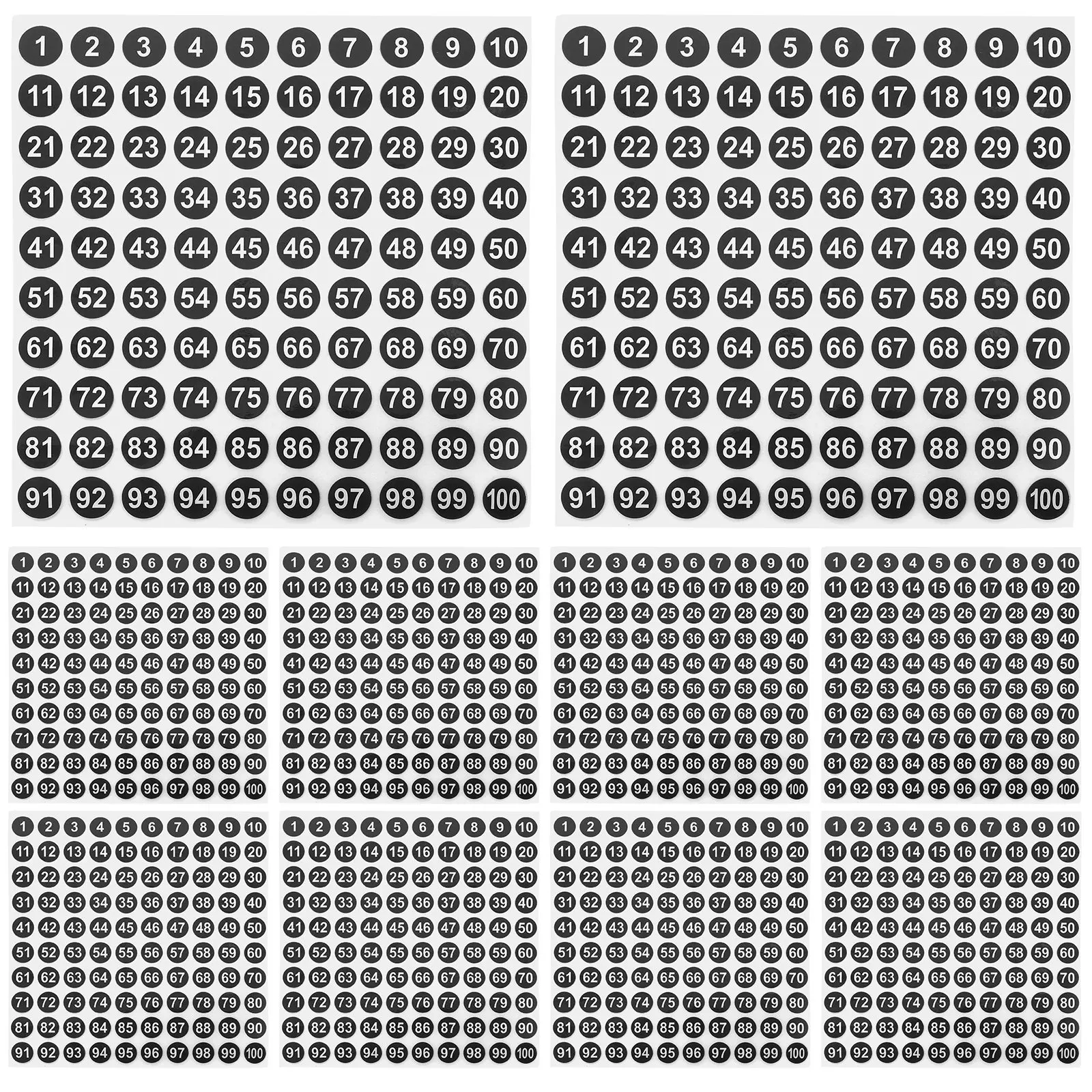 

50 листов круглых цифровых наклеек, водонепроницаемые классификационные этикетки для организации офиса, школы, дома, самоклеящиеся