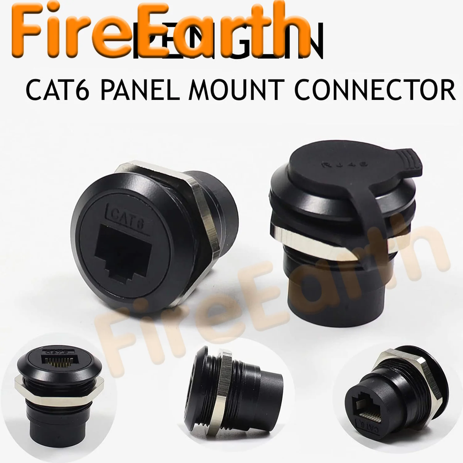 

RJ45 CAT6 Panel Mount Adapter Female-to-Female 10 Gbps Ethernet Pass-Through Connector,XLR/D-Panel Mountable with Dust Cover