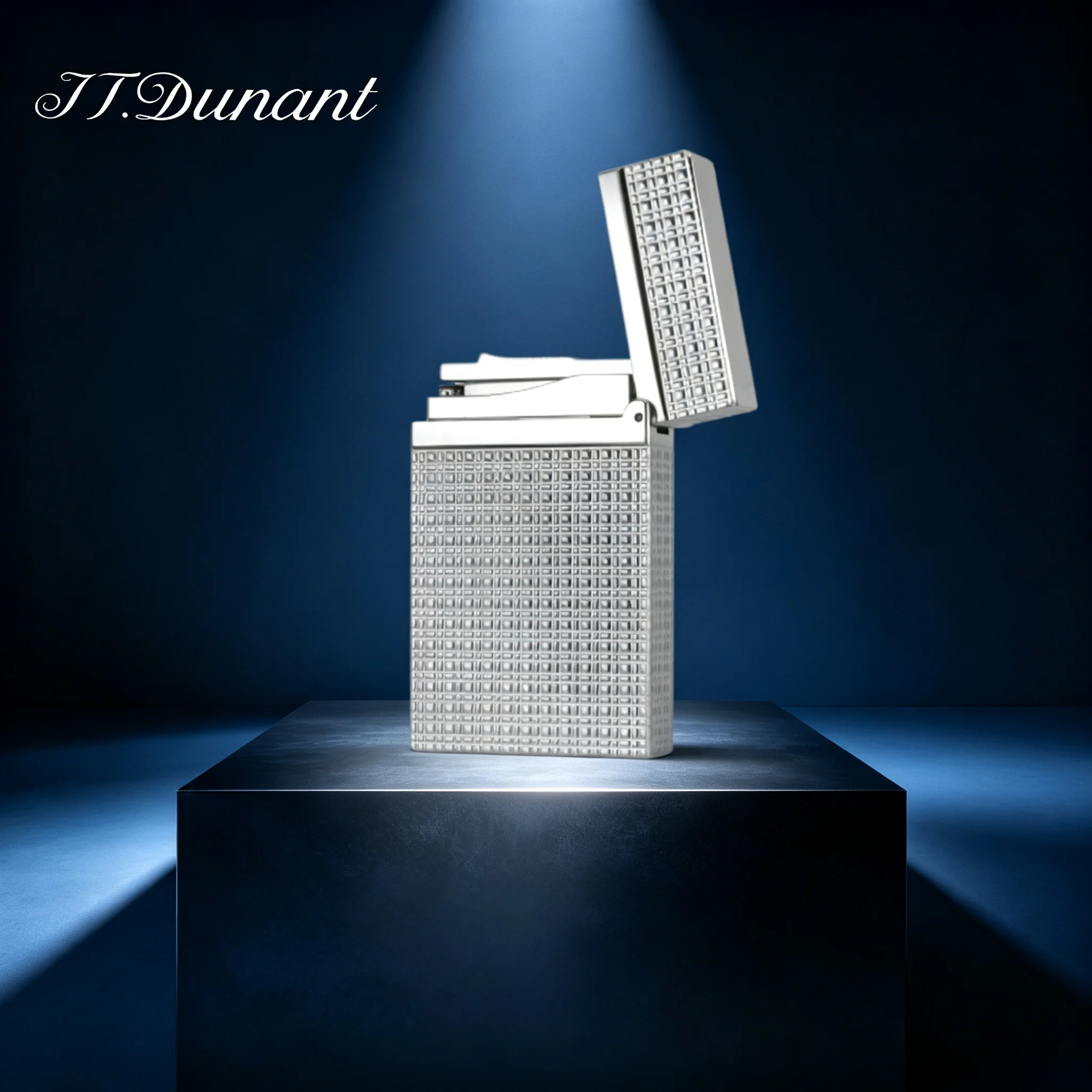 JT.Dunant Gas Lighter Metal Refillable Butane Single Fire Lighter Smoking Accessory Gift with Ding Sound  for Men's Collection