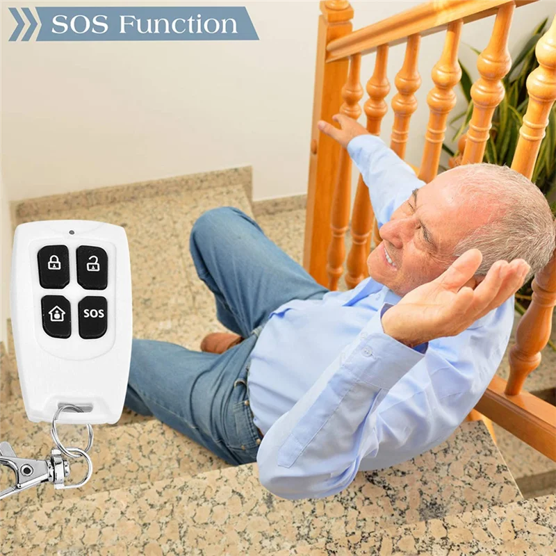 ABKQ-Tuya Smart Home Security System Sound Strobe Flash Alert Wireless 433 Motion Sensor Door Detecto Alexa Compatible US Plug
