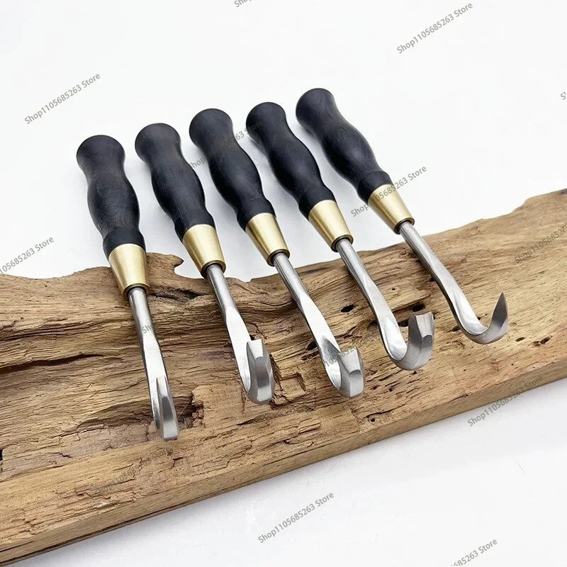 Bonsai Engraving Tool Set | Brushed Hook Knife for Bonsai Modeling & Dried Relic Making