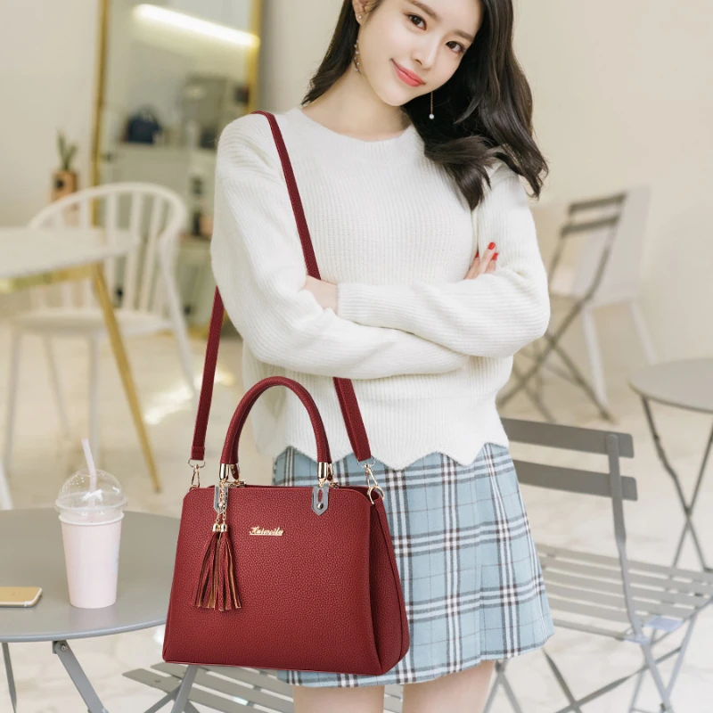 

High Quality Soft Leather Tote Bag Fashion New Solid Ladies Purses and Handbags Luxury Designer Shoulder Croosbody Bag for Women