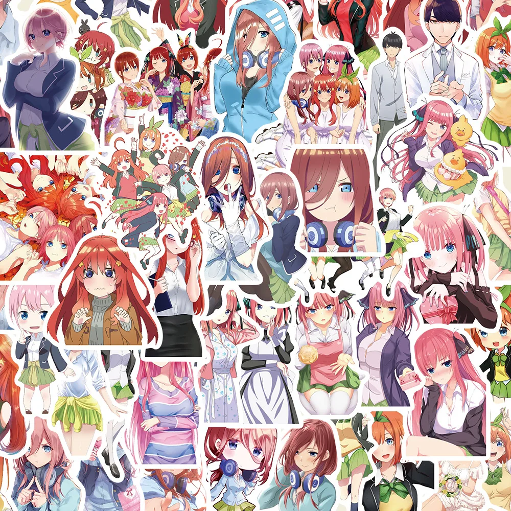 50pcs The Quintessential Quintuplets Cartoon Cute Sticker Luggage Scooter Computer Decorative Stickers