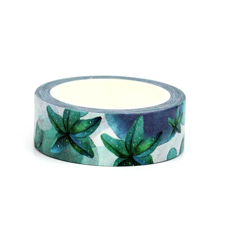 NEW 1PC 10M Decor Green Starfish Marine Organism Washi Tape for Scrapbooking Journaling Adhesive Masking Tape Cute Stationery