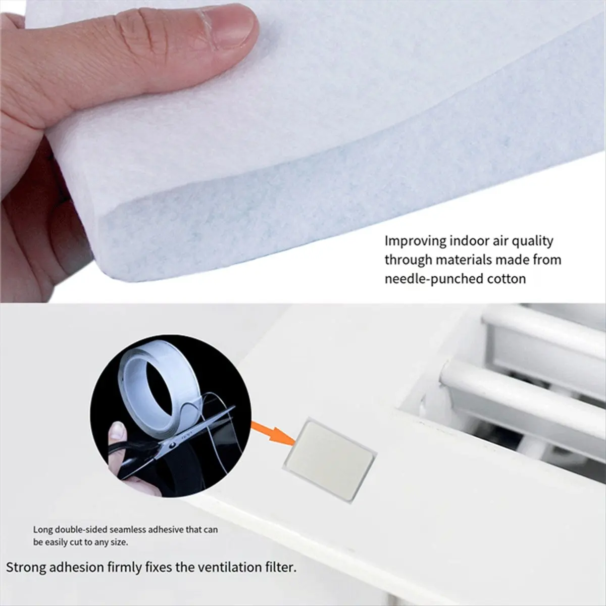 BAAQ Air Vent Filter,Cut to Size Air Filter Material , Electrostatic Triple Vent Filters for Floor, Ceiling, HVAC & RV Vents
