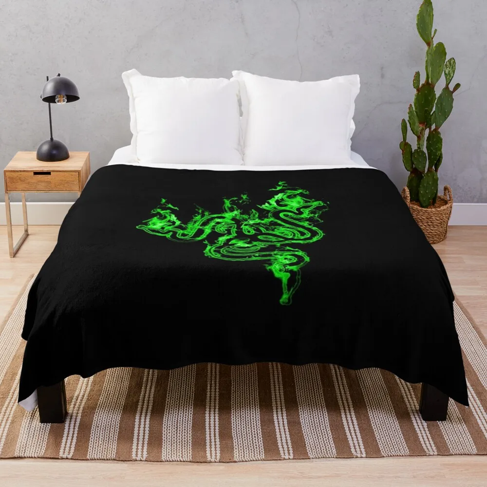 

RAZER GREEN LIGHT Throw Blanket Multi-Purpose Soft Plaid Blankets