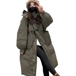 Manteau en coton à capuche pour femmes, veste en duvet de style moyen, parkas optiques chaudes, vêtements d'extérieur pour femmes, pardessus grande taille, mode d'hiver, nouveau