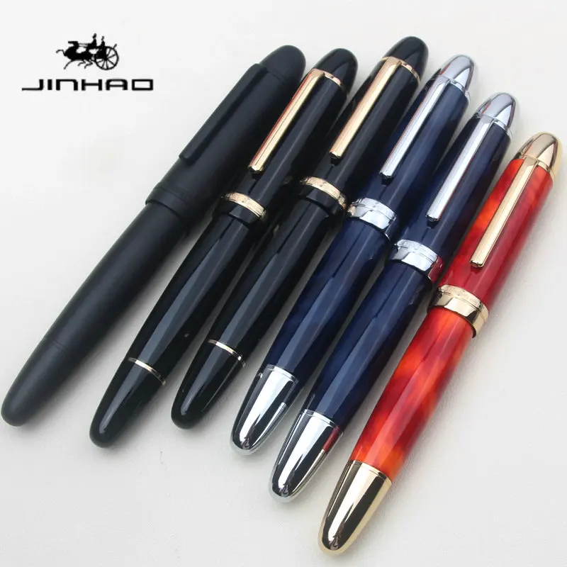 Vintage Jinhao X169 Heavy Body Fountain Pen EF/F/M Nib Converter Ink Pen Large Capacity Writing Practice Pen School Stationery