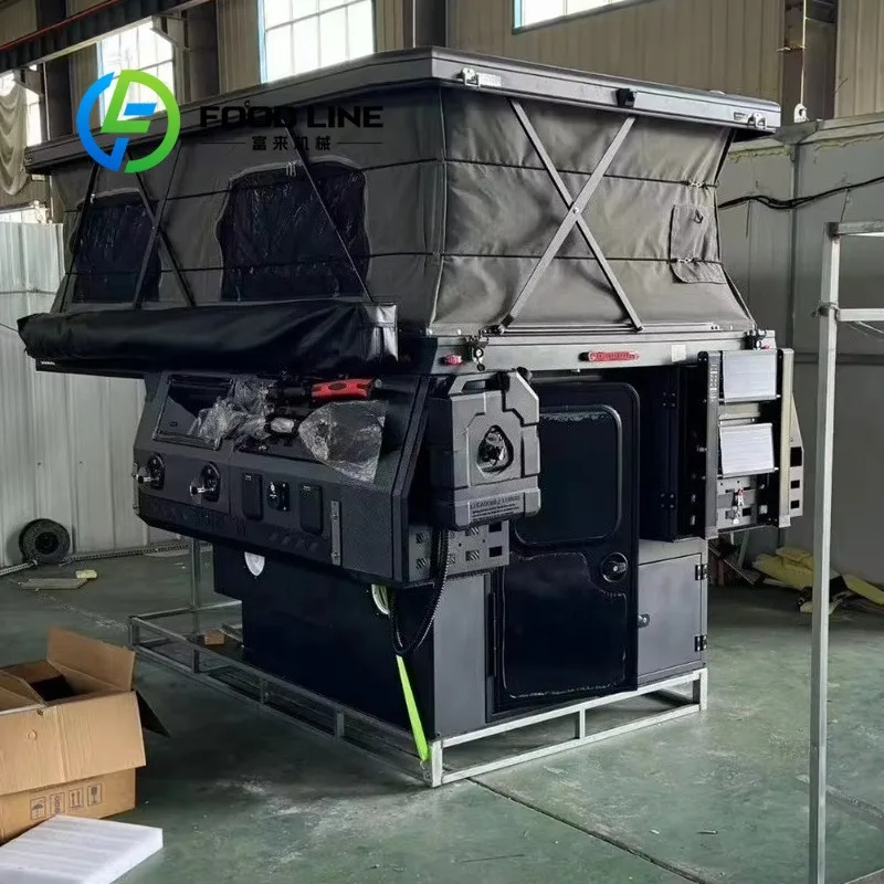 Pop Up Truck Bed Camper Wilderness Shelter Fits Multiple Pickup, Built‑In Storage Pockets For Camping Gears, Truck Camper Cabin view 3