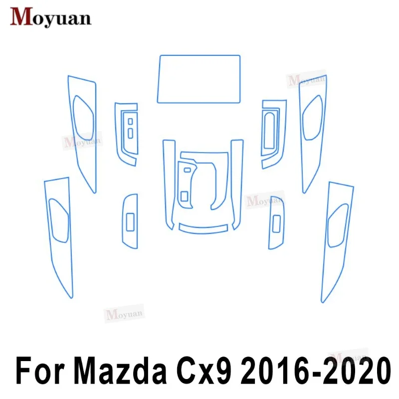 For Mazda CX9 2016-2020 Gearbox Panel Navigation Screen Automotive Interior TPU Protective Car Repair Film Anti-Scratch Sticker