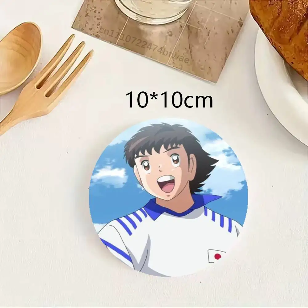 Anime Captain Tsubasa Ozora Anti-slip Tea Coffee Cup Pad Heat-Resistant Round Bowl Teapot Mat Home Gift