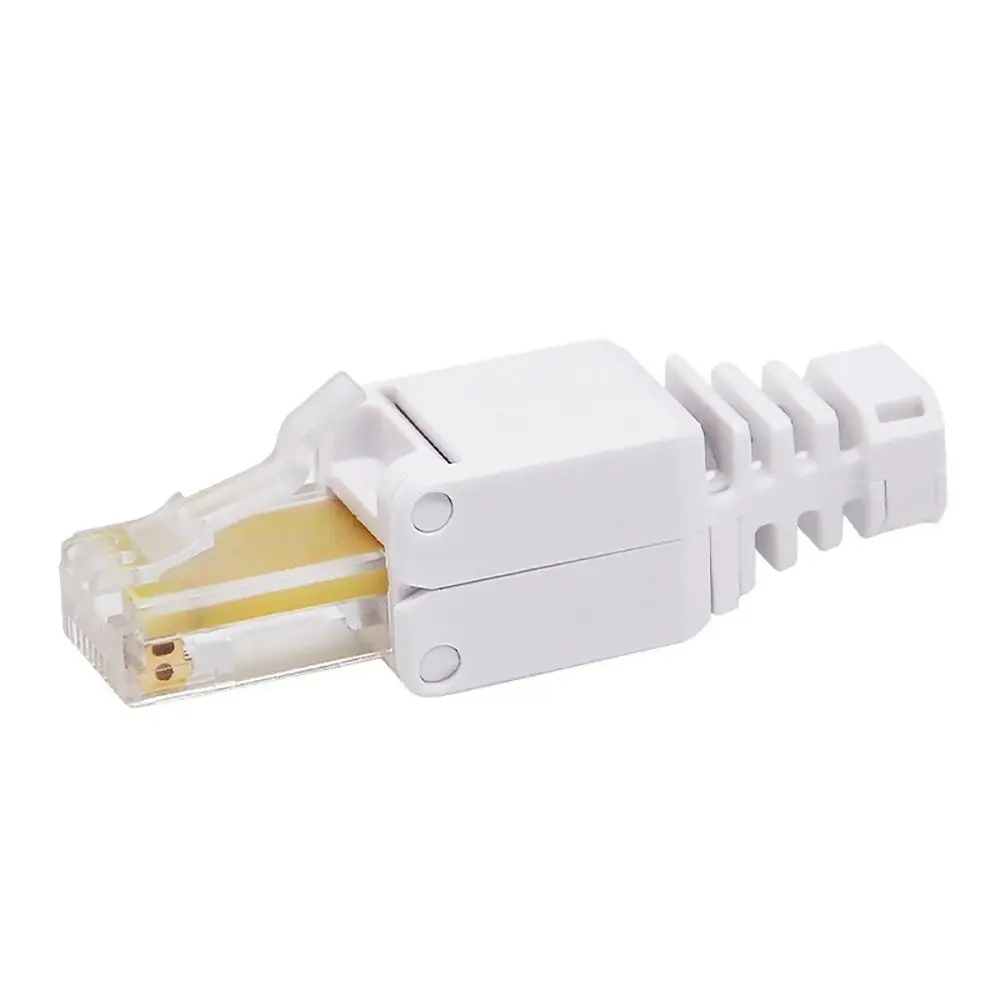 1Pcs CAT6 Cat5e RJ45 Connector Plug No Crimp Tool Free Ethernet Plug 8P8C Reusable Toolless RJ45 Connector
