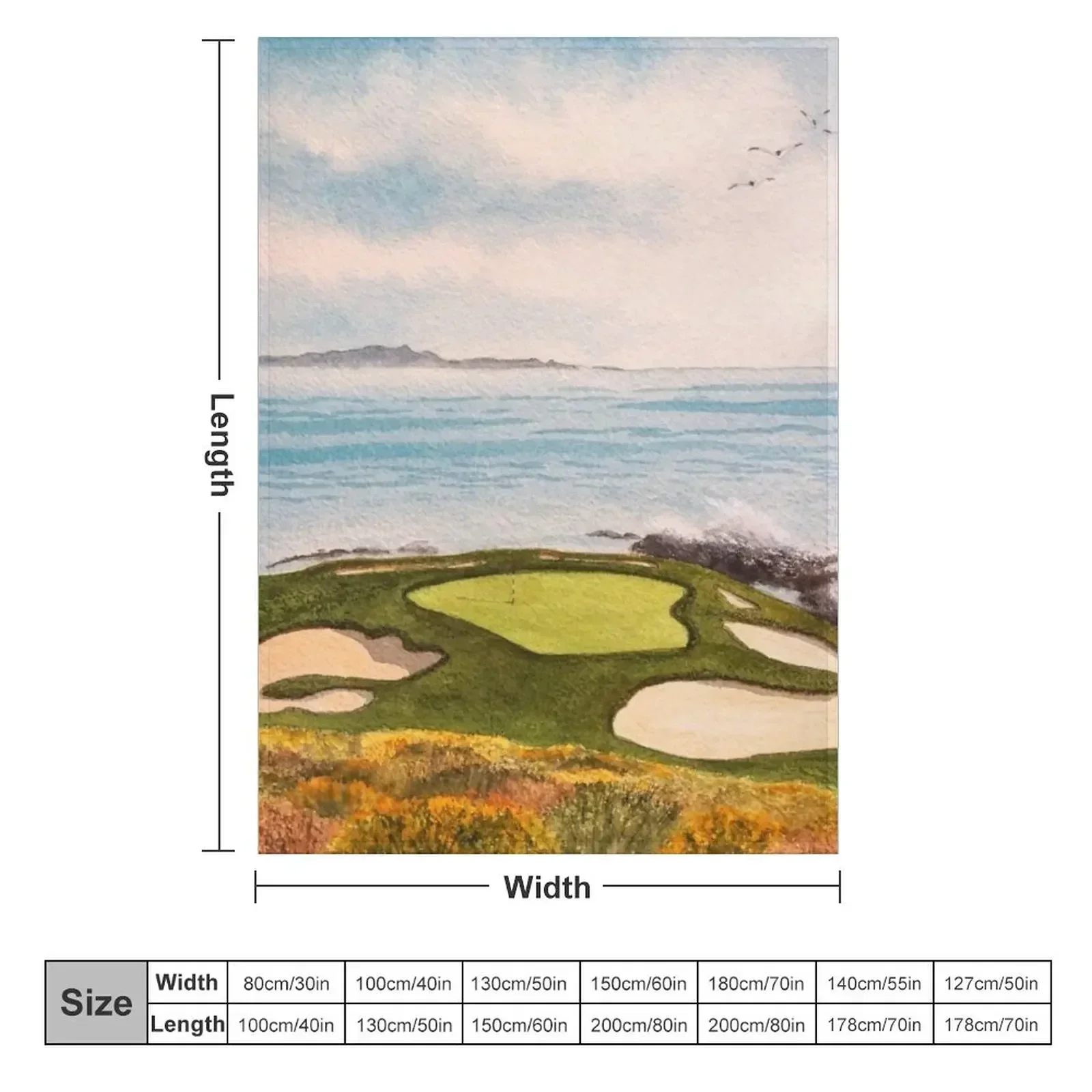 Pebble Beach Golf Course Signature Hole 7 Throw Blanket Designers Luxury Plaid sofa bed Extra Large Throw Blankets