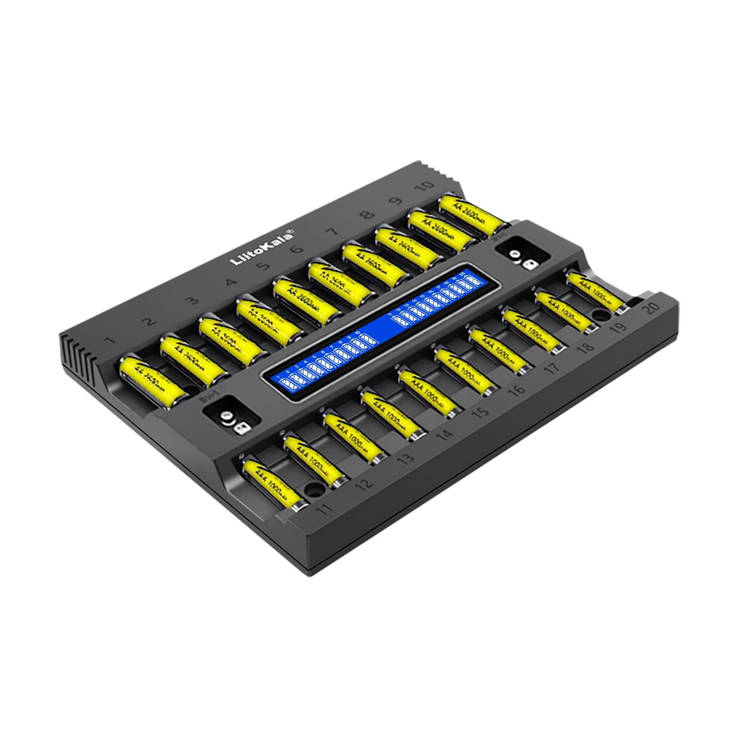 شاحن بطارية LiitoKala Lii-ND20 للشاحن الذكي 1.2 فولت Ni-MH Ni-Cd 9 فولت