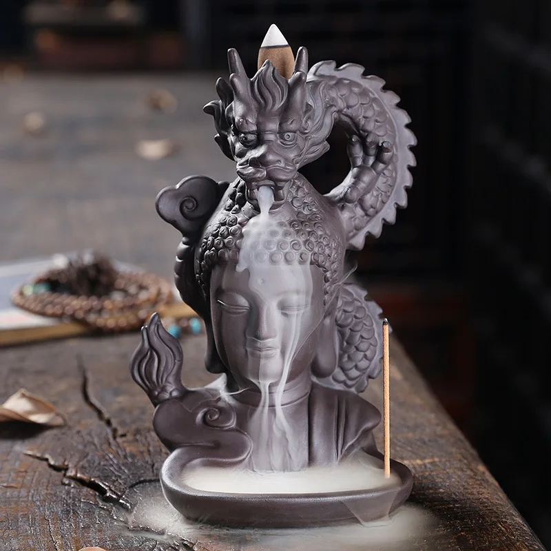 

Reverse Flow Incense Burner Creative Ceramic Decoration Indoor Tea Purple Sand Sandalwood Agarwood Smoke Incense Stick Censer