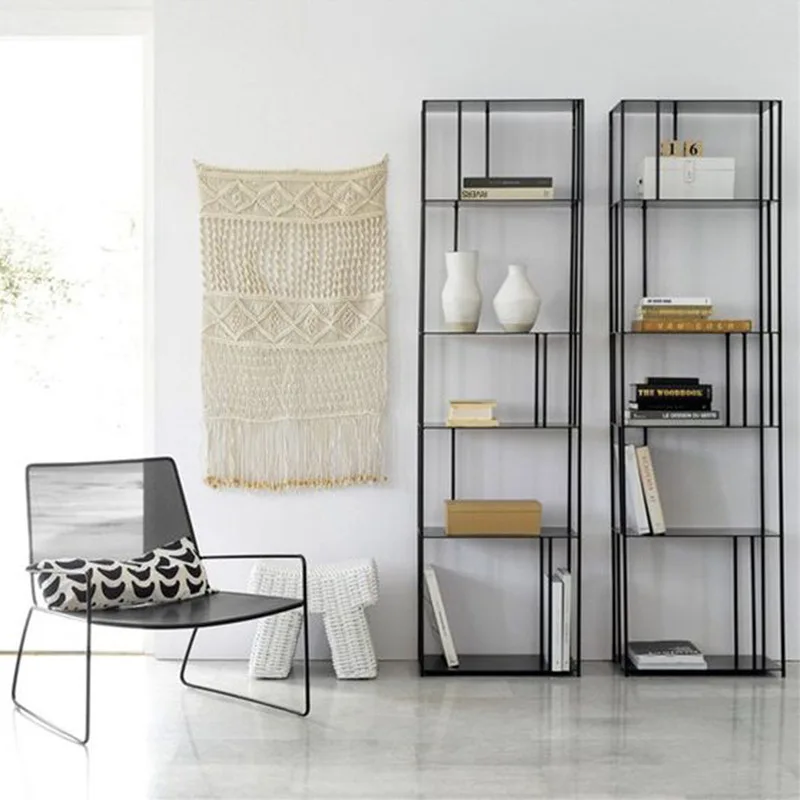 Factory custom floor rack wrought iron industrial wind word bookshelf simple metal cross-border special display rack