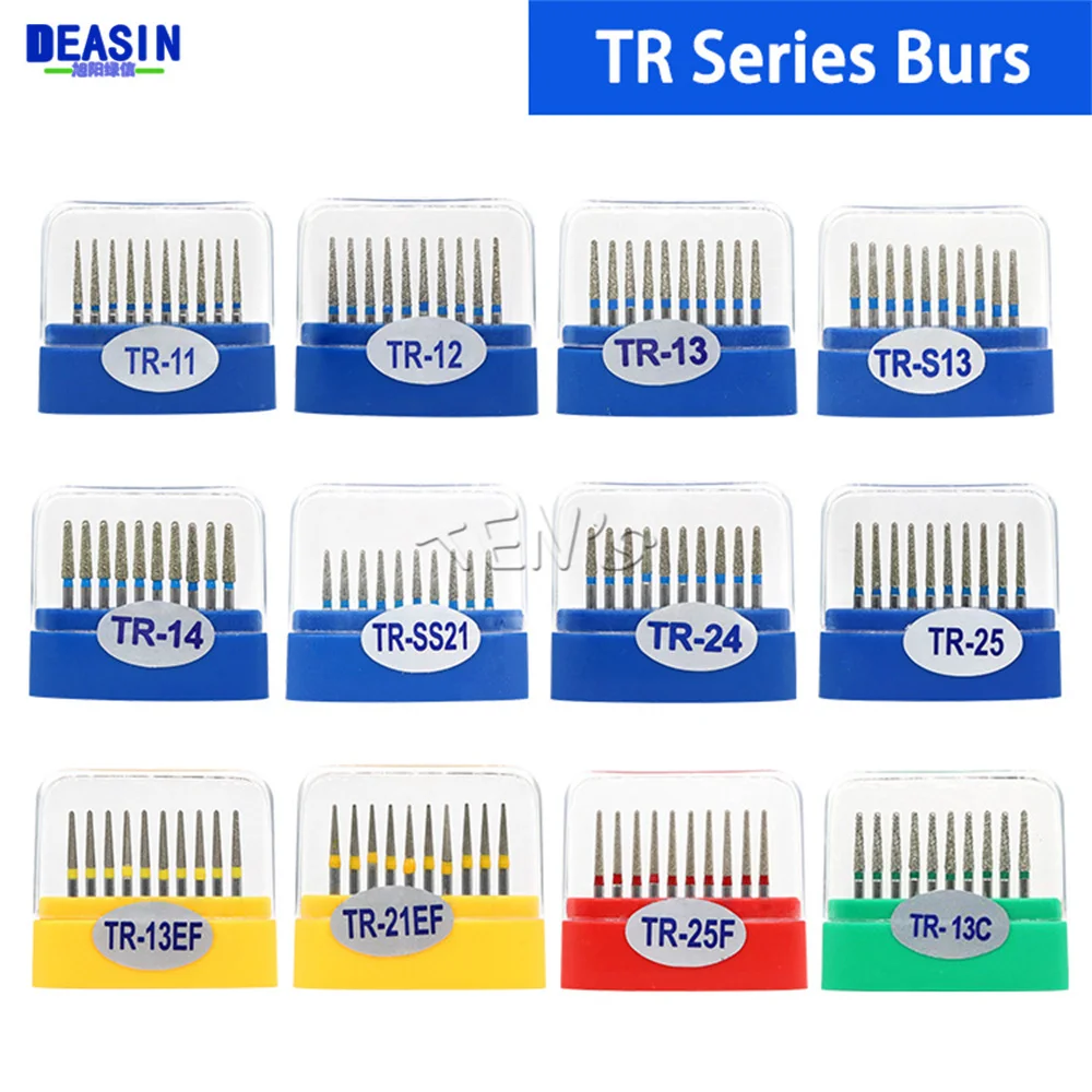 10 Pcs/Box Dental Diamond Bur Multiple Models Optional TR Series Fit For Dental High Speed Handpiece Dentistry Tools