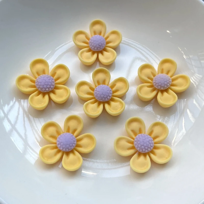 20Pcs New 21mm Resin Lovely Flower Flat Back Cabochons Scrapbooking DIY Jewelry Craft Decoration Accessories