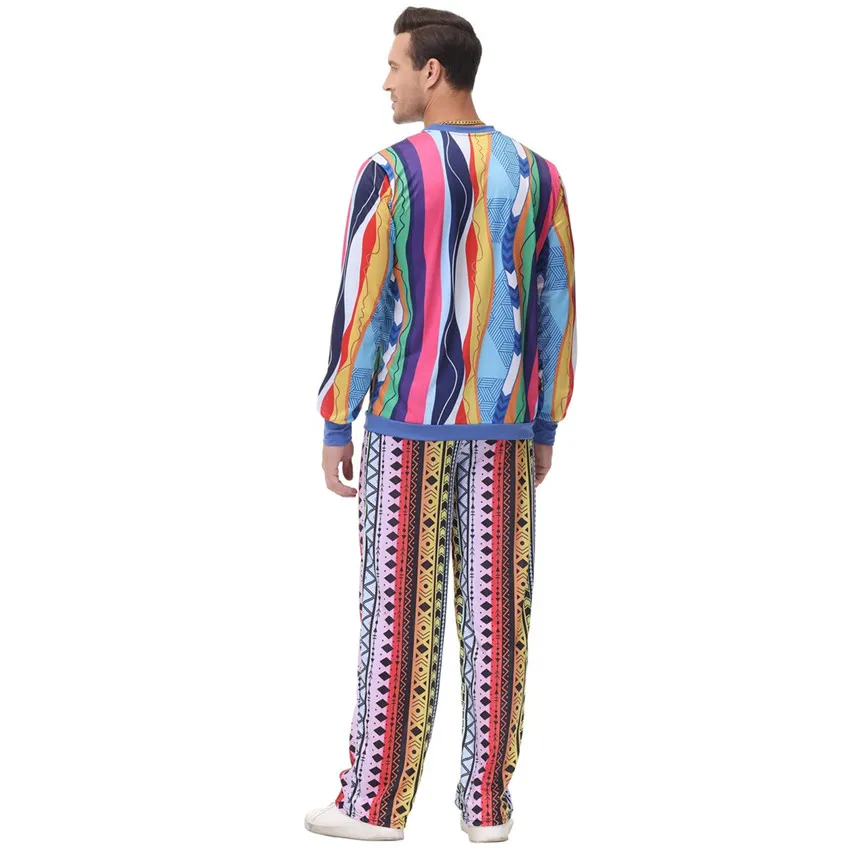 Carnaval Homens Retro 60s 70s Hippie Cosplay Roupas Terno Festival de Música Outfits Party Rock Disco Trajes