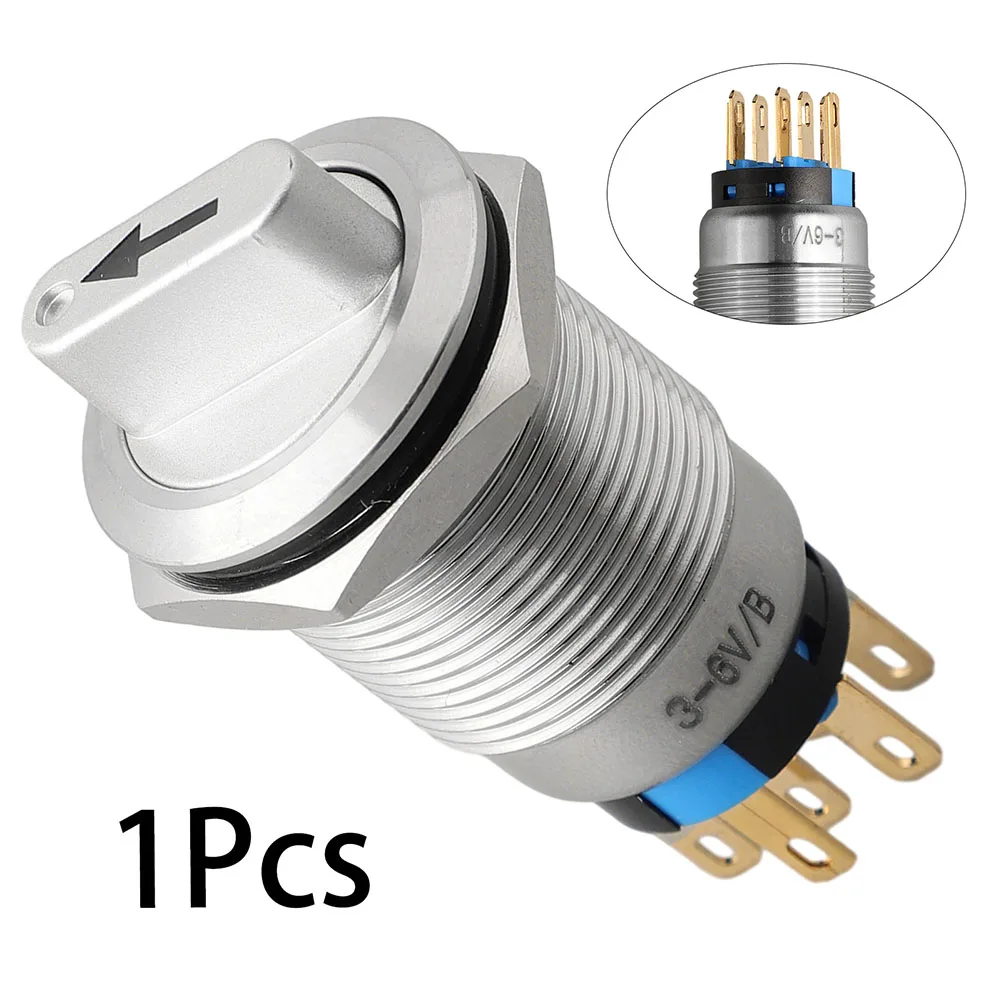 2223321111    1pc 19mm Momentary Rotary PushButton Switch 3Position 2NO2NC 3-6V ON-Off Waterproof For CNCMachines