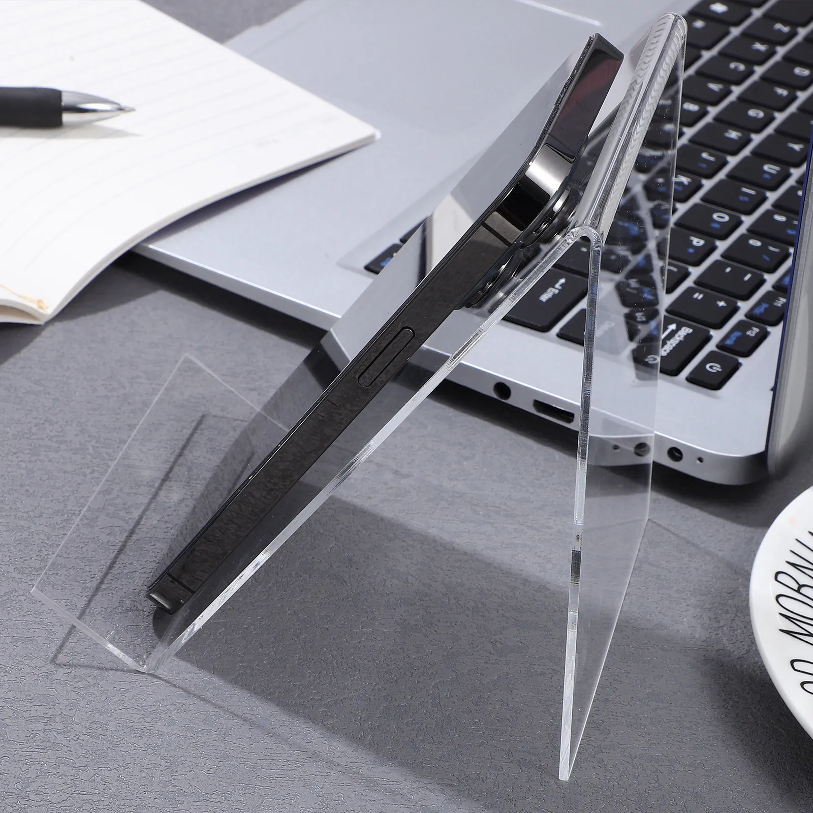 8Pcs Acrylic Book Stands Slant-Back Transparent Display Stands for Books Photo Frames Artwork Home Office School Desk Organizer