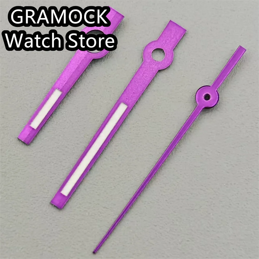 BLIGER ساعة الأيدي الأرجواني الأيدي الأخضر مضيئة صالح NH35 NH36 NH38 NH70 NH72 4R35 4R36 ساعة يد تعمل بالحركة استبدال أجزاء