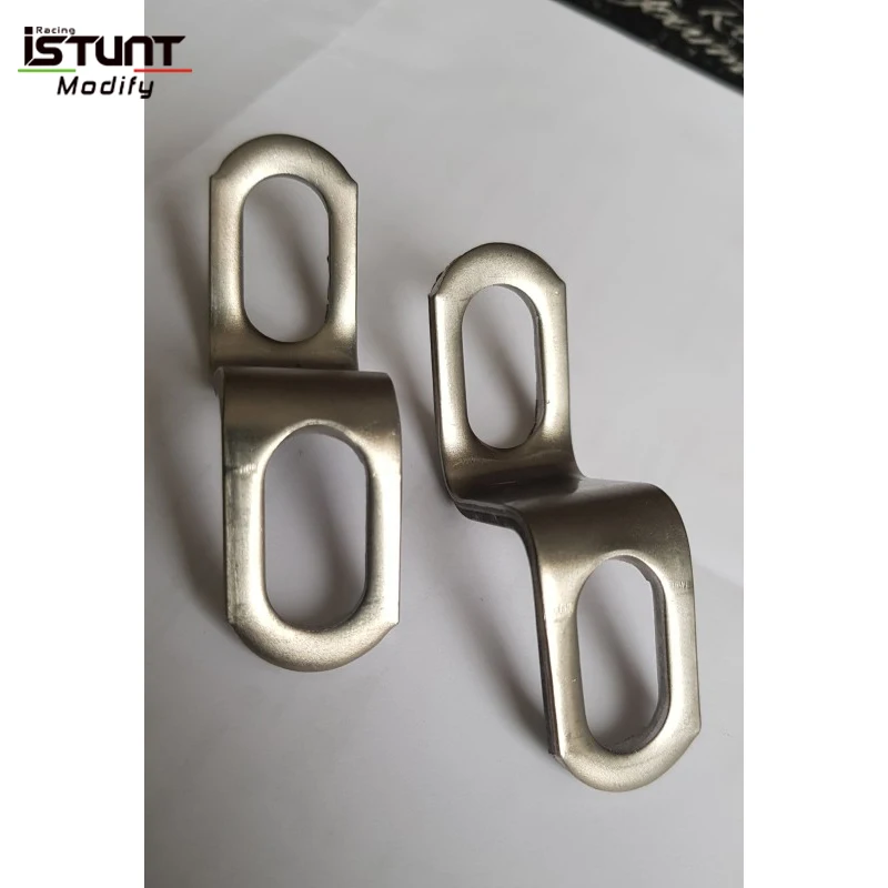 1Pcs Stainless Steel Universal Motorcycle Modified Exhaust Pipe Escape Fixed Ring Racing ring Z-shaped Strip Piece Bracket Fixed