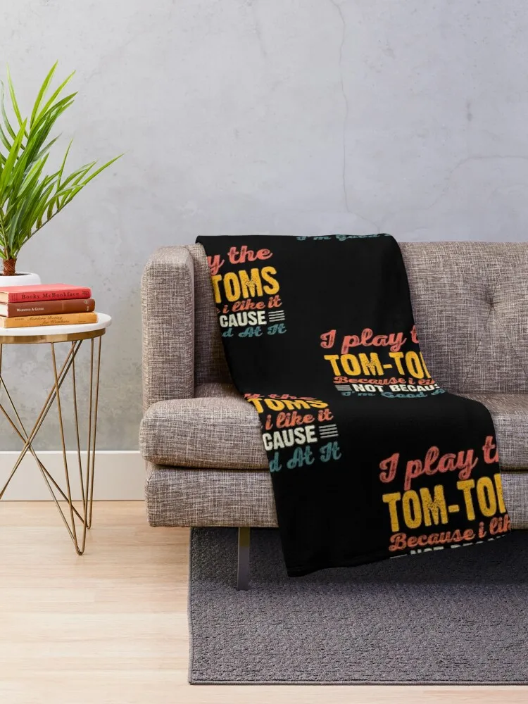 Tom Toms Music Instrument Lover Funny Musicians Pun Throw Blanket Soft Big Warm Sleeping Bag Blankets