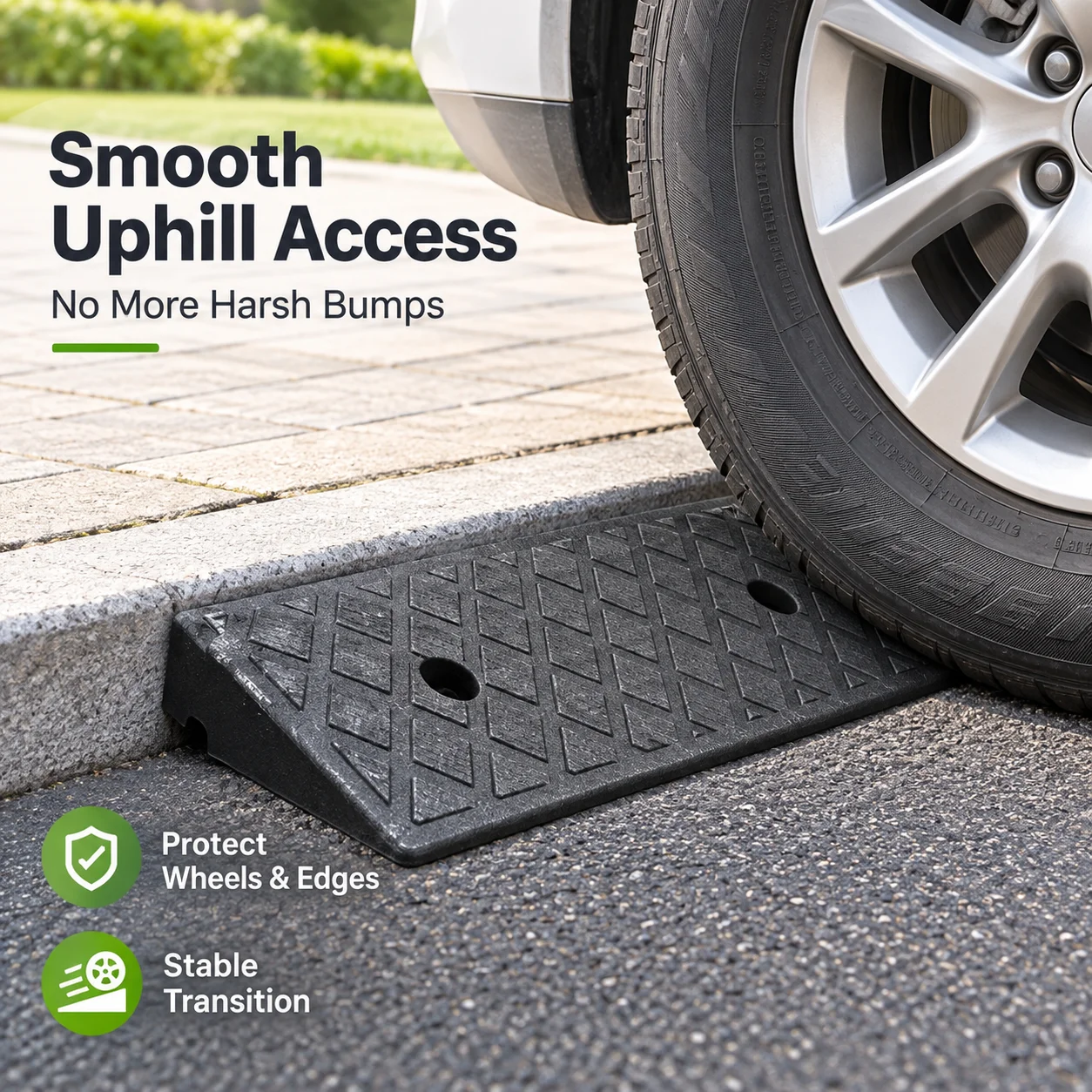 1/2/3/4PCS 30mm Plastic Kerb Ramp, Non-Slip Threshold Curb Ramp for Cars Bicycles Wheelchairs Driveways Garage Smooth Access