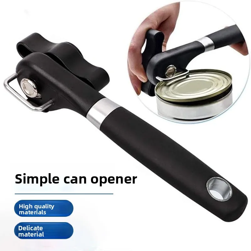 Manual Safety Can Opener Stainless Steel Can Knife Household Single Handle Side Multi-function Can Opener