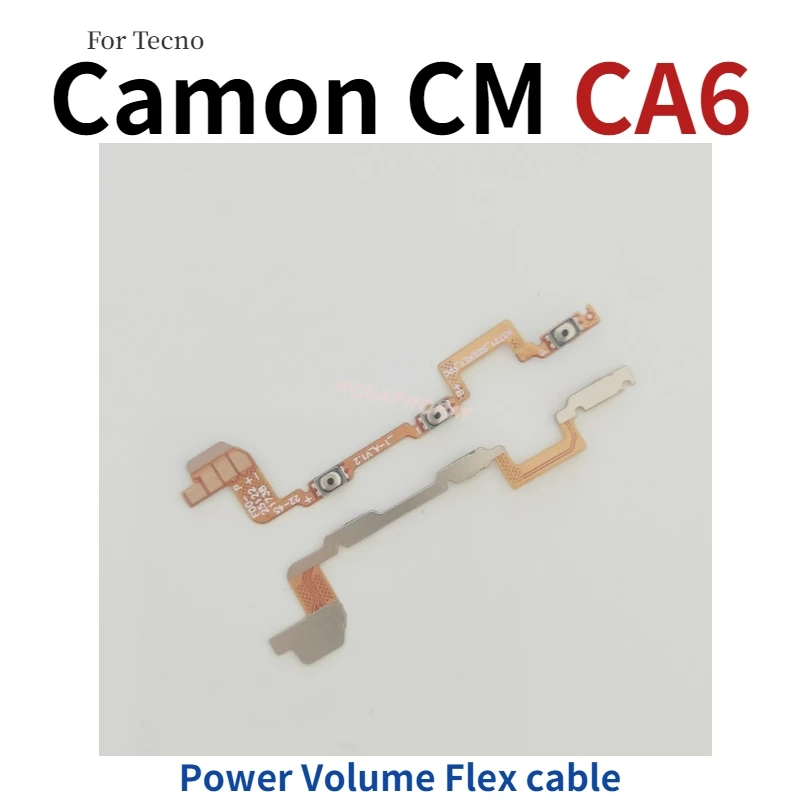 Novaphopat For Tecno Camon CM CA6 Power On Off Volume Up Down Ribbon Power Button Switch Flex Cable