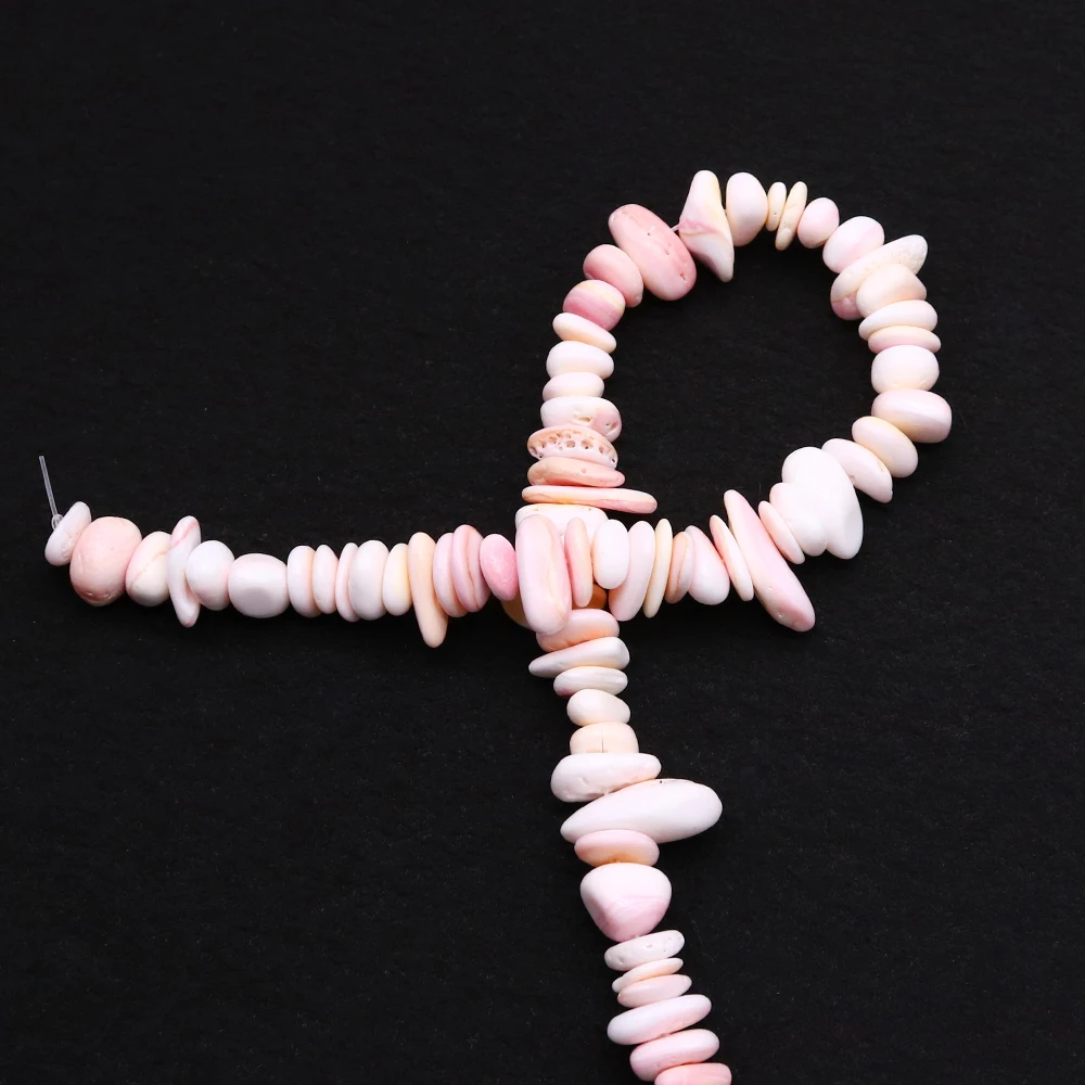 Romantic Pink Natural Queen Shell Irregular Straight Hole Beads 1strand For Jewelry Making DIY Cute Necklace Bracelet Accessory