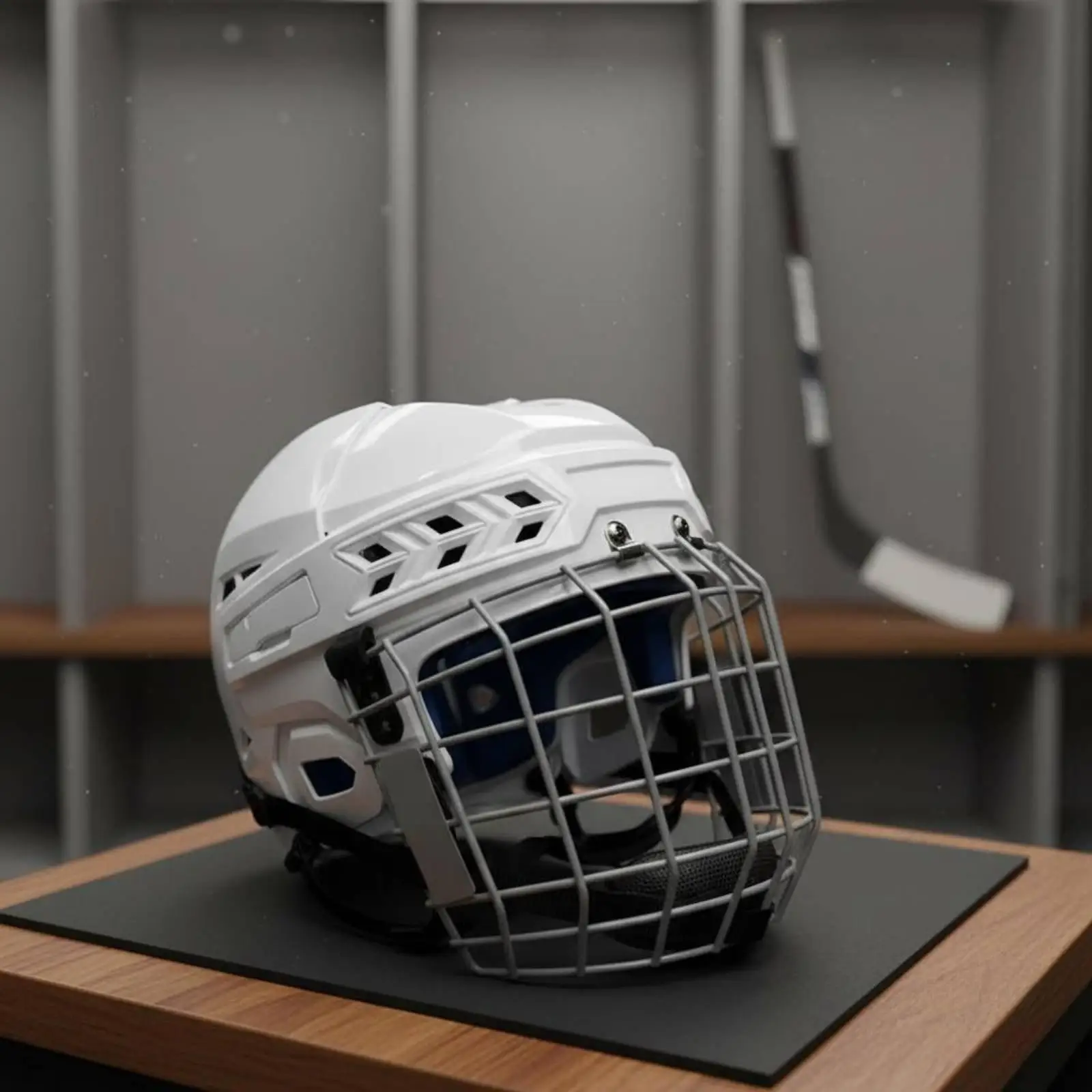 Full Face Ice Hockey Helmet Carbon Steel Cage PP Shell Multi Layer Foam Liner for Junior Athletes Adult Players Sports Safety